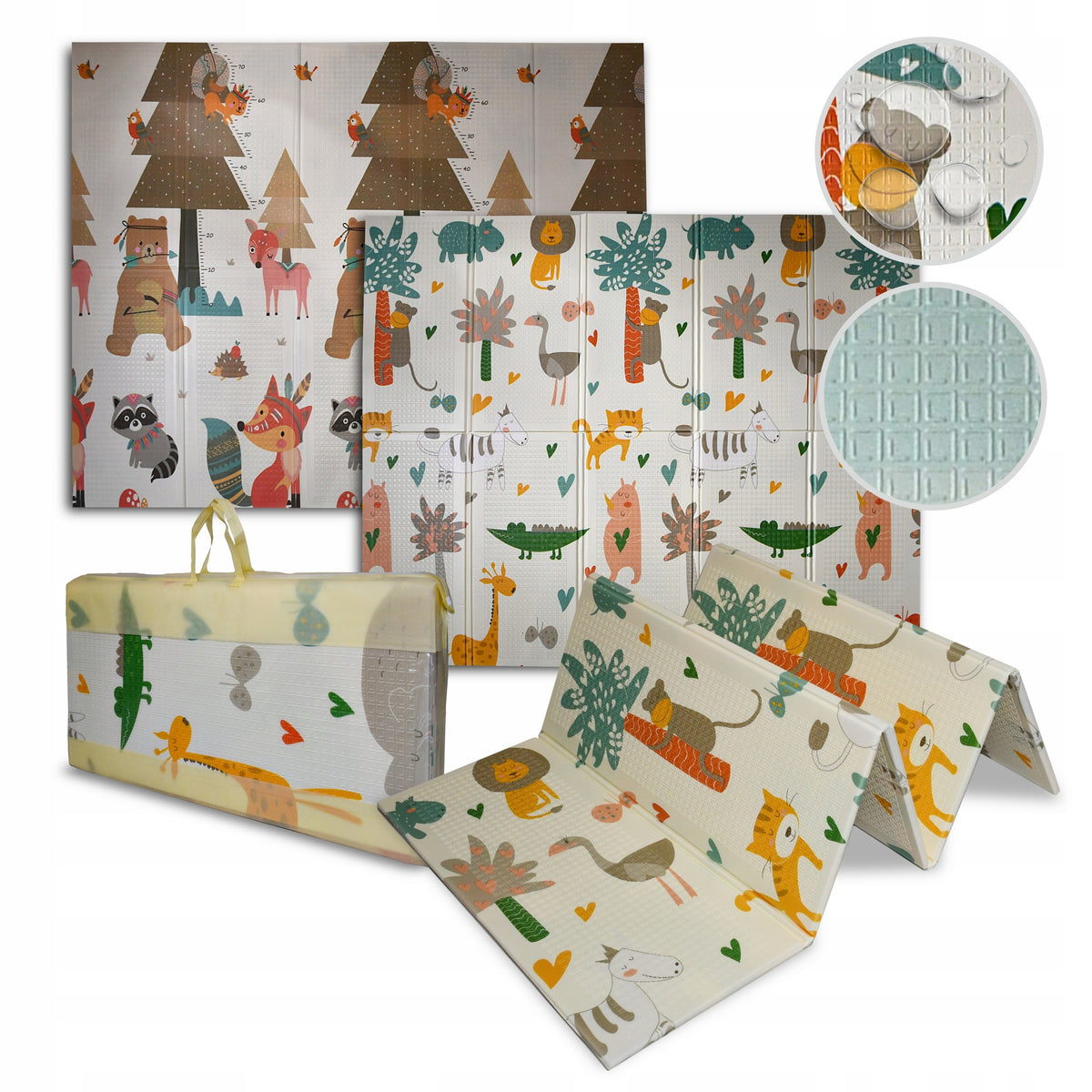 EDUCATIONAL FOLDING FOAM MAT FOR CHILDREN LARGE 180x200 DOUBLE-SIDED THICK Brand no brand