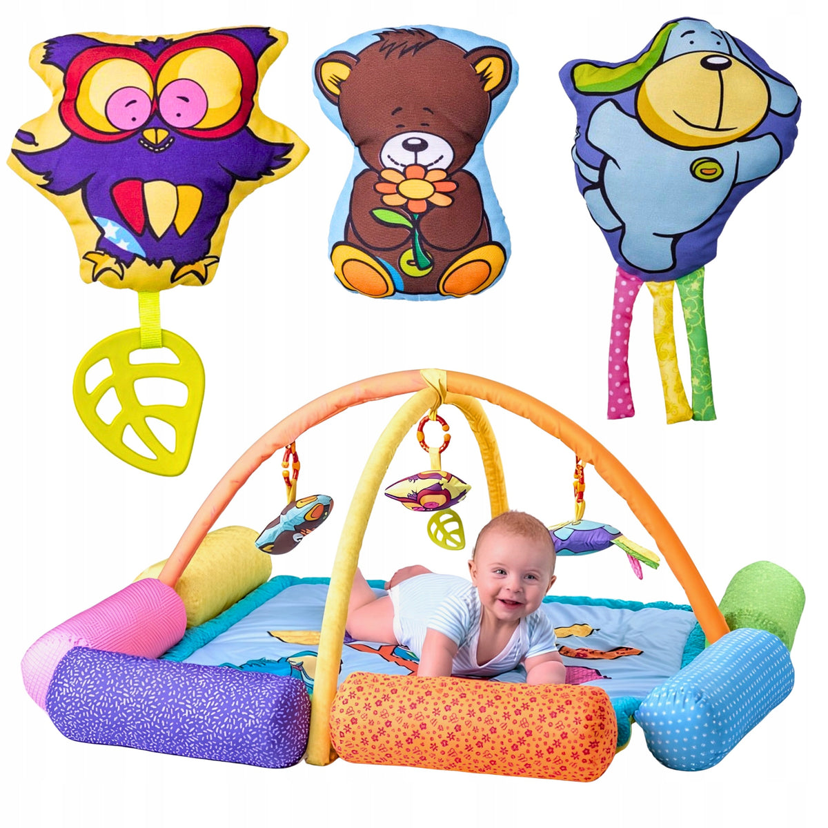 EDUCATIONAL GYMNASTIC MAT FOR BABIES SENSORY 96x96cm