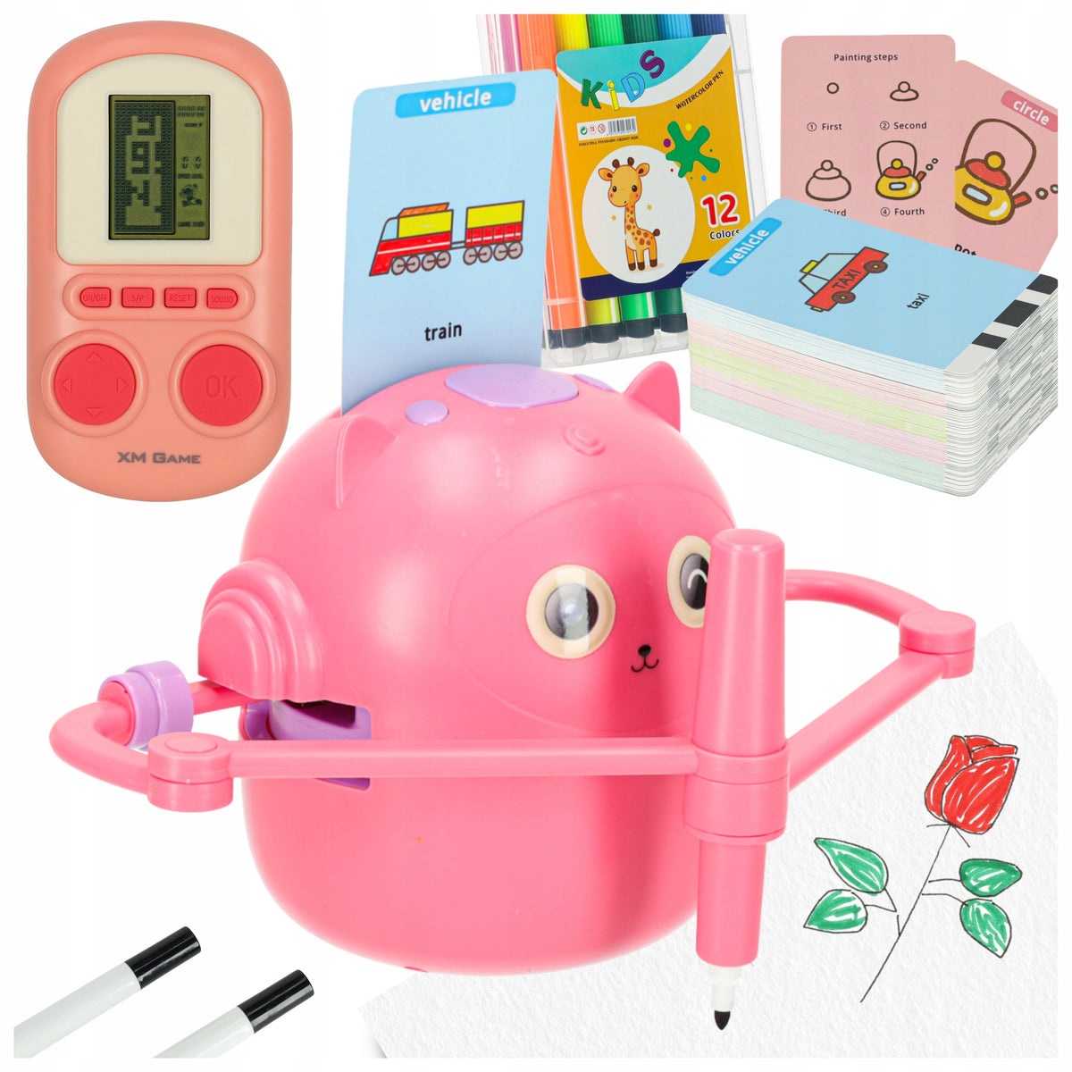 EDUCATIONAL INTERACTIVE ROBOT FOR LEARNING TO DRAW 100 CARDS ARCADE GAME