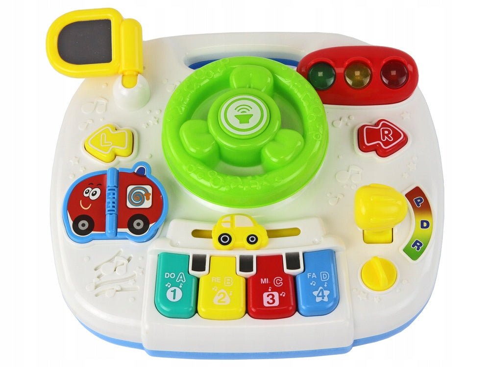 EDUCATIONAL INTERACTIVE TABLE BOARD 2IN1 STEERING WHEEL BOOKLET SOUNDS Brand LEAN Toys