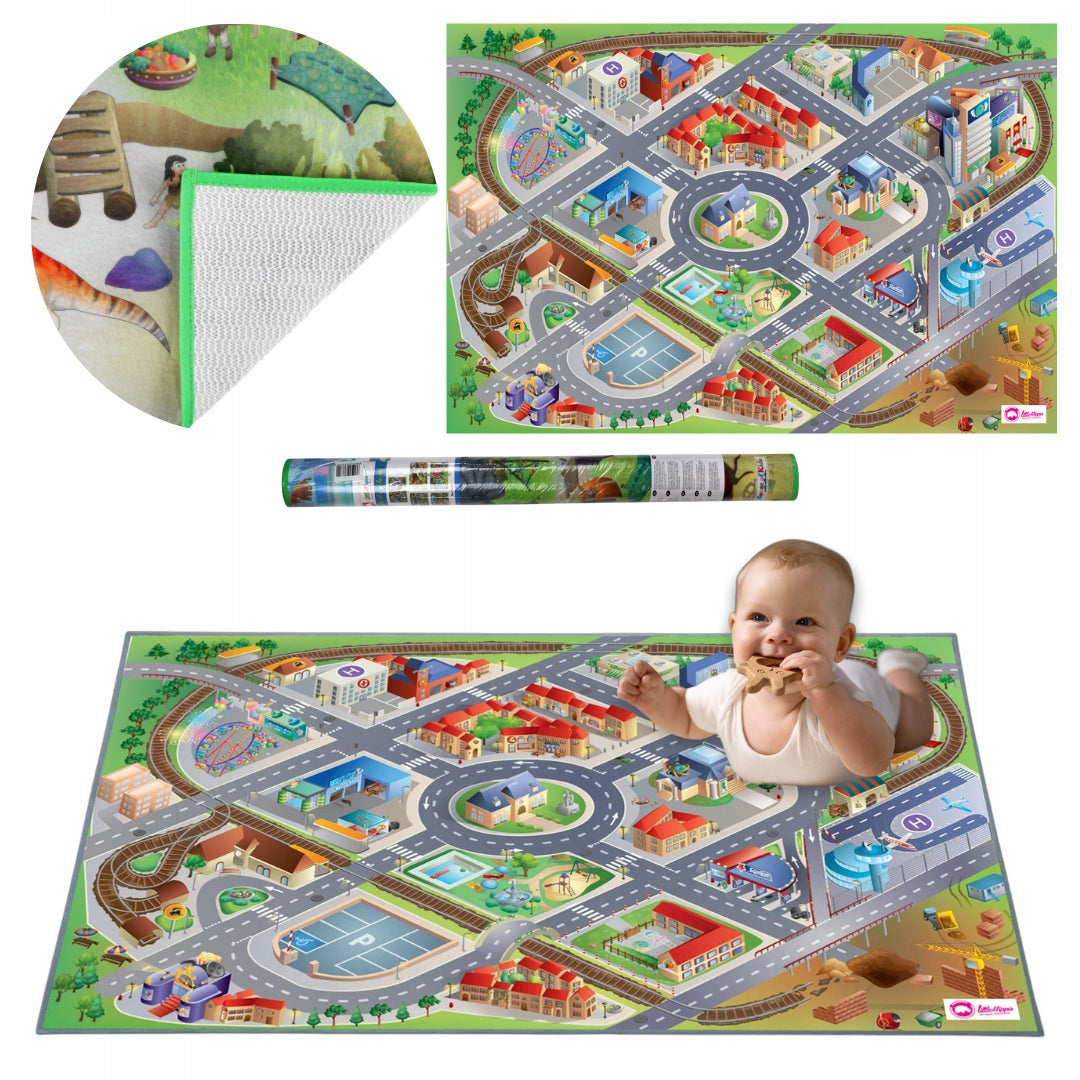 EDUCATIONAL MAT CHILDREN'S RUG FOR CHILDREN ROLLED 75X112 CITY STREETS