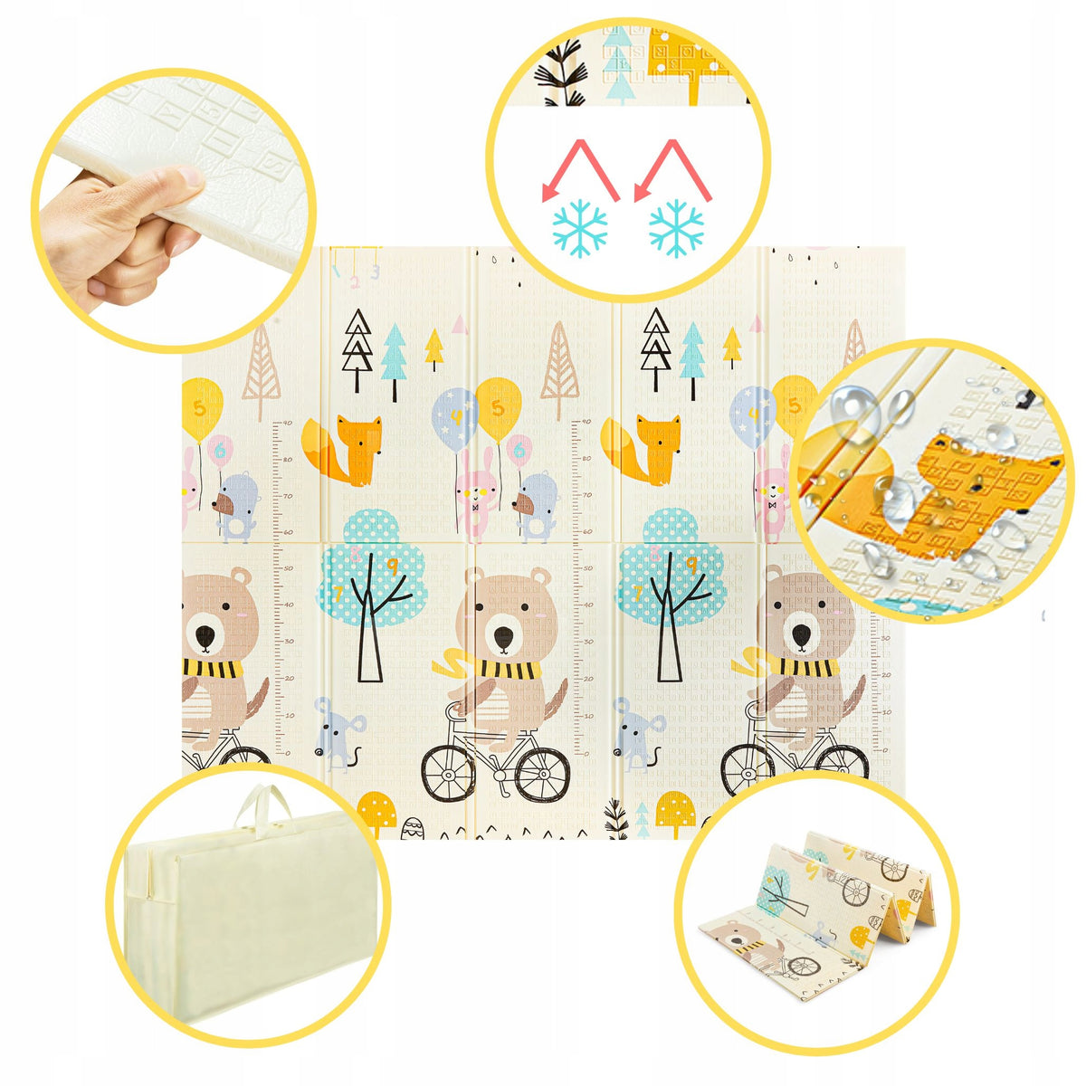 EDUCATIONAL MAT FOLDING FOR CHILDREN FOAM DOUBLE-SIDED XPE 200X180 CM Packaging status original