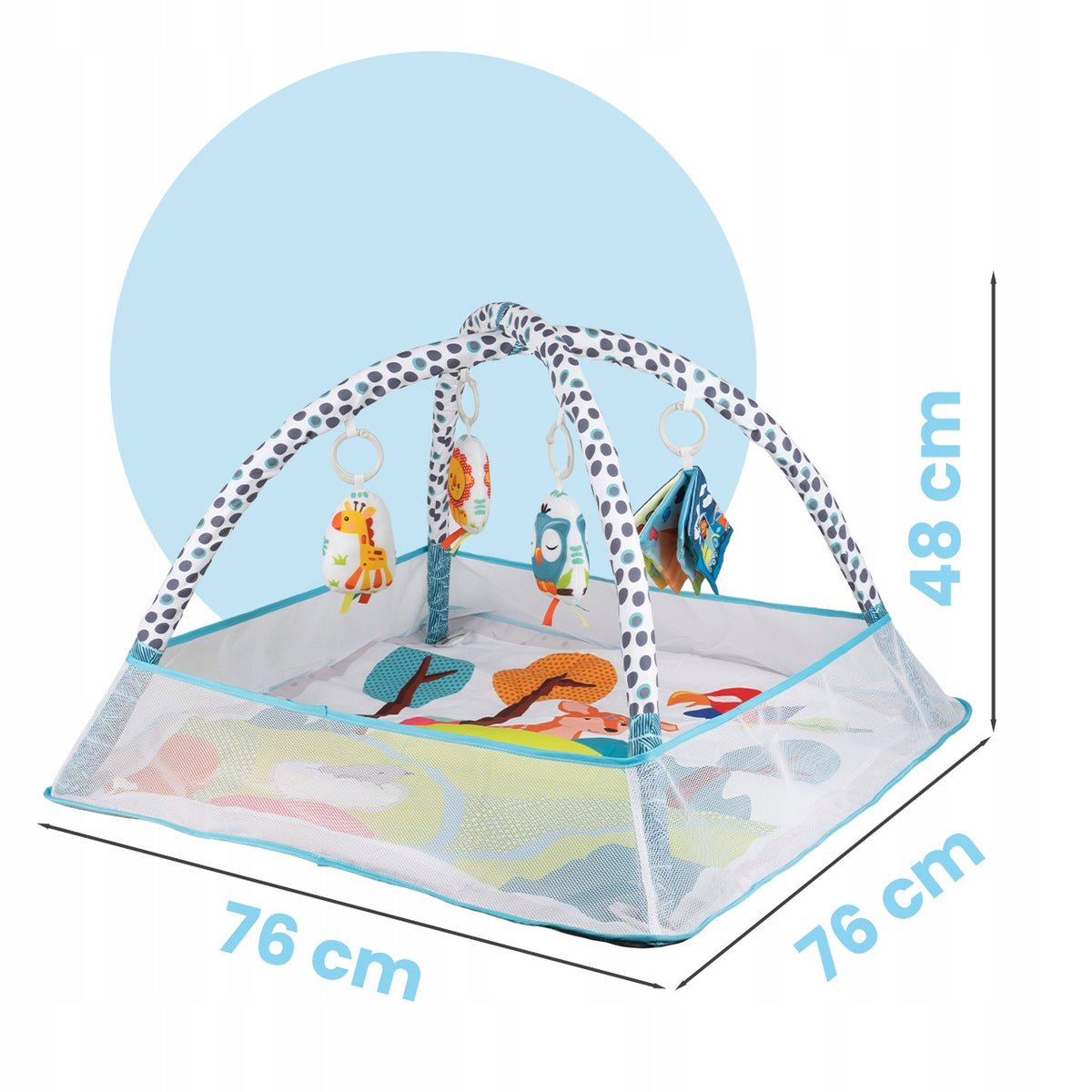 EDUCATIONAL MAT FOR BABIES 0M+ WITH HEADBANDS AND PENDANTS 76X76 CM Packaging status original