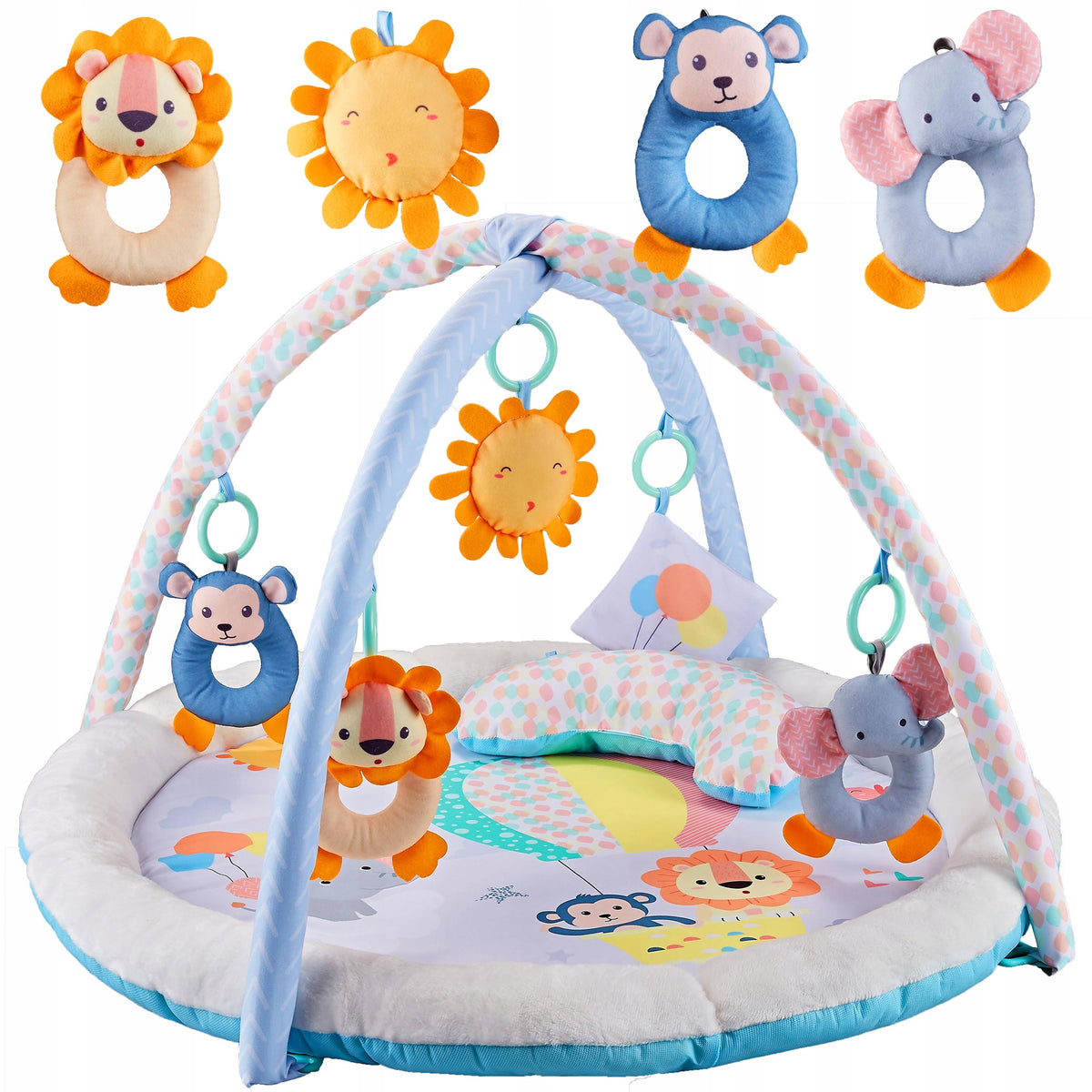 EDUCATIONAL MAT FOR BABIES PLUSH PLAYPEN COCOON INTERACTIVE PILLOW
