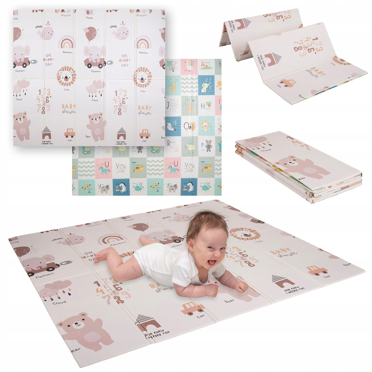 EDUCATIONAL MAT FOR CHILDREN folding double-sided 180x200 KiddyMoon FM-001