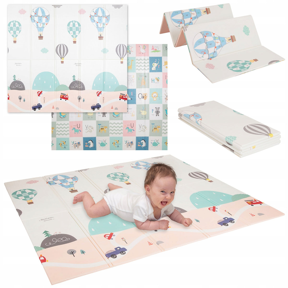 EDUCATIONAL MAT FOR CHILDREN folding double-sided 180x200 KiddyMoon FM-001