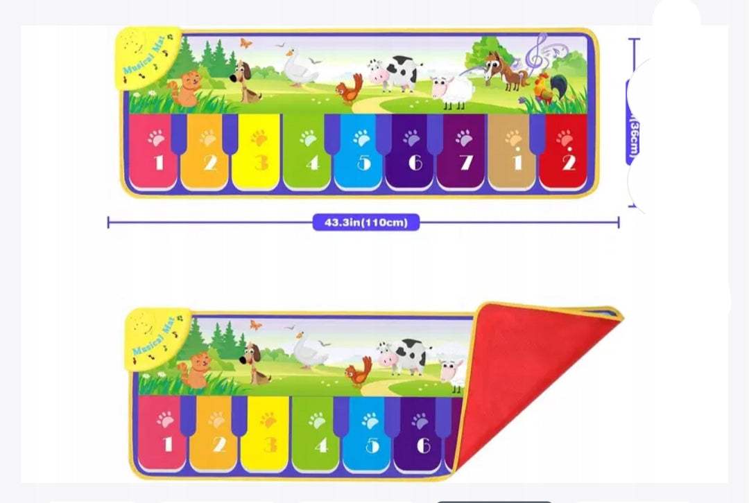 EDUCATIONAL MAT MUSICAL ANIMAL SOUNDS PIANO FOR PLAYING AND LEARNING JUNGLE Brand no brand