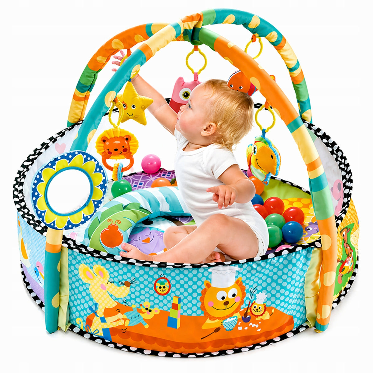EDUCATIONAL MAT PLAYPEN WITH BALLS FOR BABIES LARGE INTERACTIVE SOFT