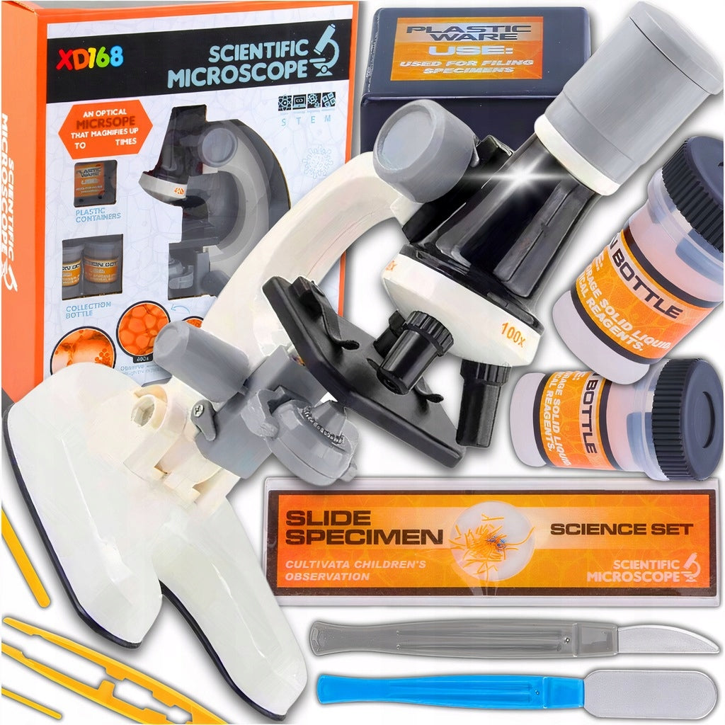EDUCATIONAL MICROSCOPE FOR CHILDREN SCIENTIFIC LED APPROXIMATION 1200x SET