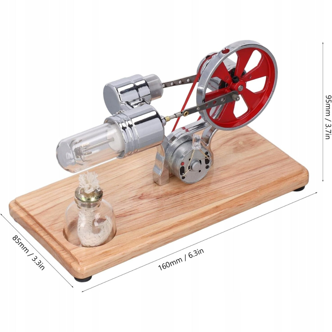 EDUCATIONAL MODEL OF STIRLING ENGINE EXPERIMENT BURNER ENERGY GENERATOR Manufacturer code ZI-47