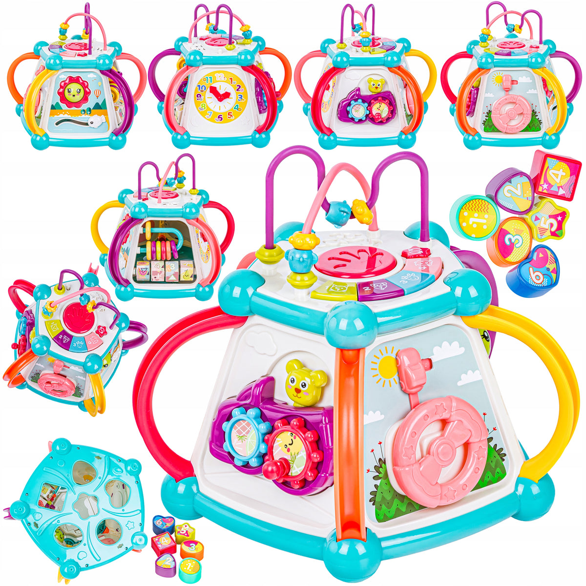 EDUCATIONAL MULTI-CUBE Toddler Toy 7in1 Sensory Cube Sounds