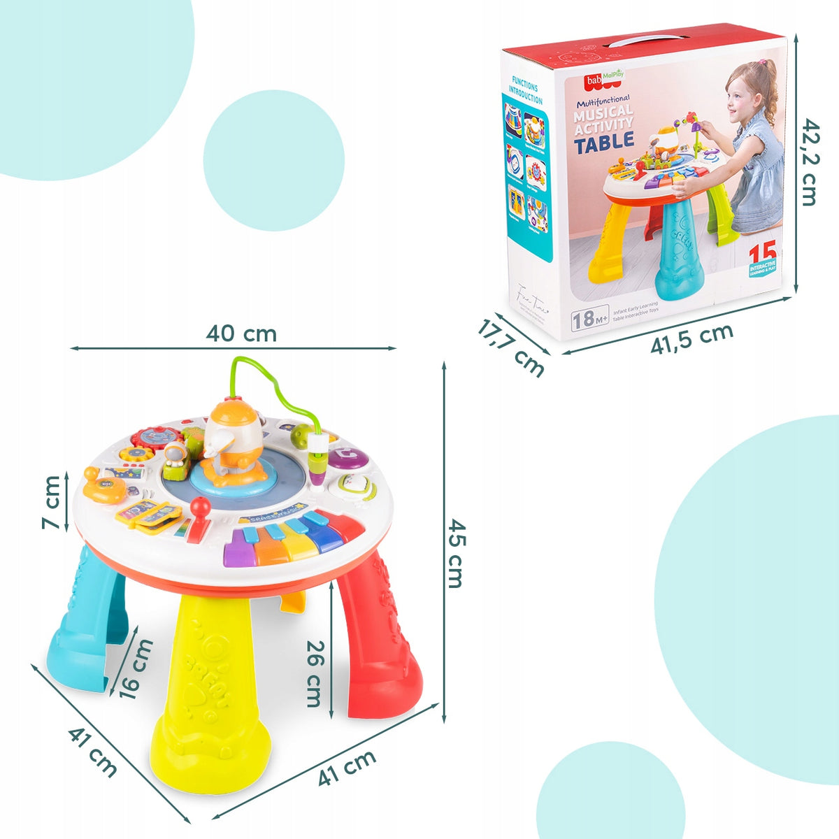 EDUCATIONAL MUSIC TABLE INTERACTIVE PIANO COSMOS SOUNDS OF LIGHT Packaging status original