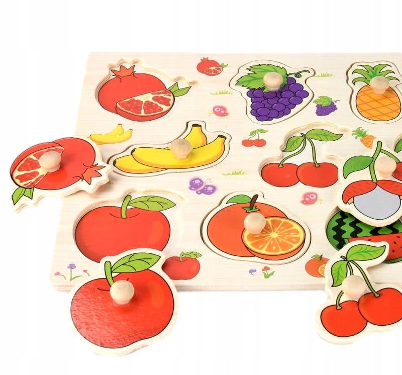 EDUCATIONAL PUZZLE WOODEN FRUIT Kid's age 3+ years