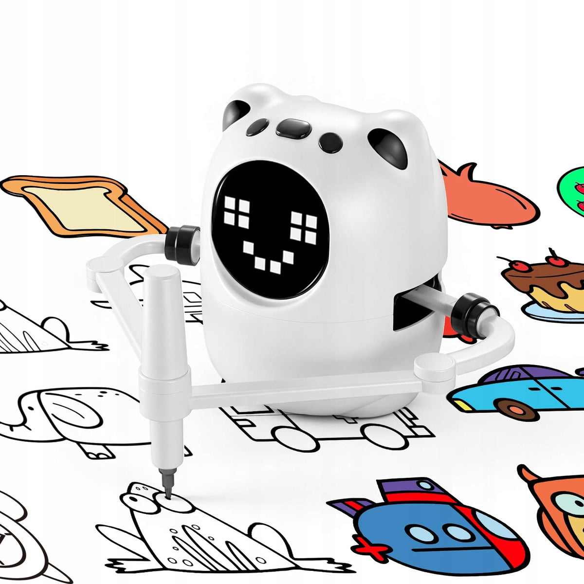 EDUCATIONAL ROBOT FOR LEARNING DRAWING AND ENGLISH SET OF 150 FLASHCARDS