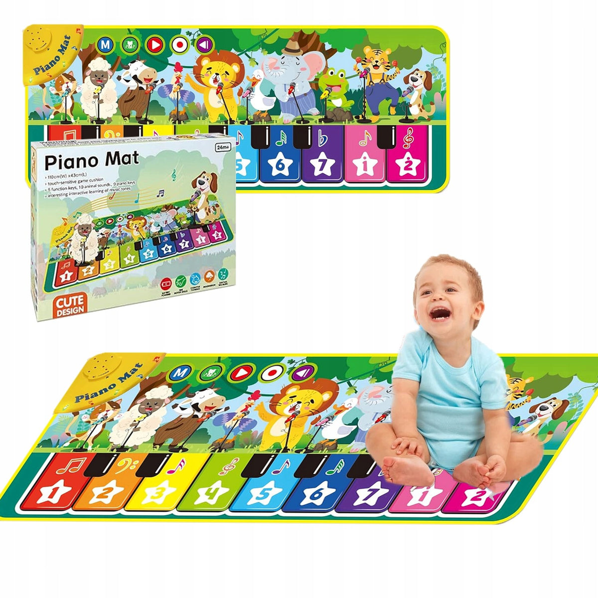 EDUCATIONAL SENSORY INTERACTIVE MAT PLAYING MUSICAL AND MOVEMENT FUN