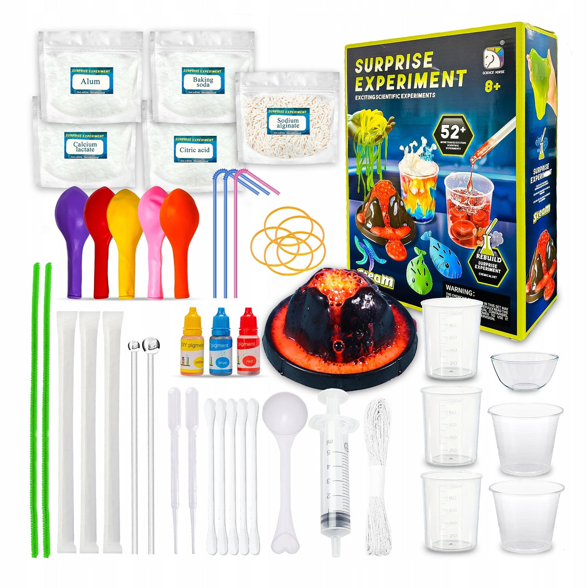 EDUCATIONAL SET SMALL CHEMIST EXPLOSIVE VOLCANO 52 SCIENTIFIC EXPERIMENTS