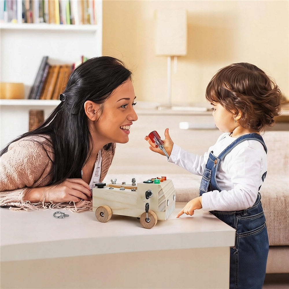 EDUCATIONAL SET WOODEN CAR MONTESSORI TOOLS LED KEYS Manufacturer code 6TY27962423432
