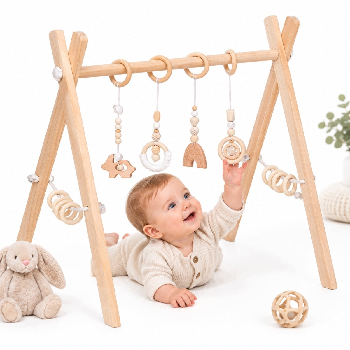 EDUCATIONAL STAND FOR BABY BOY WOODEN BABY GYM