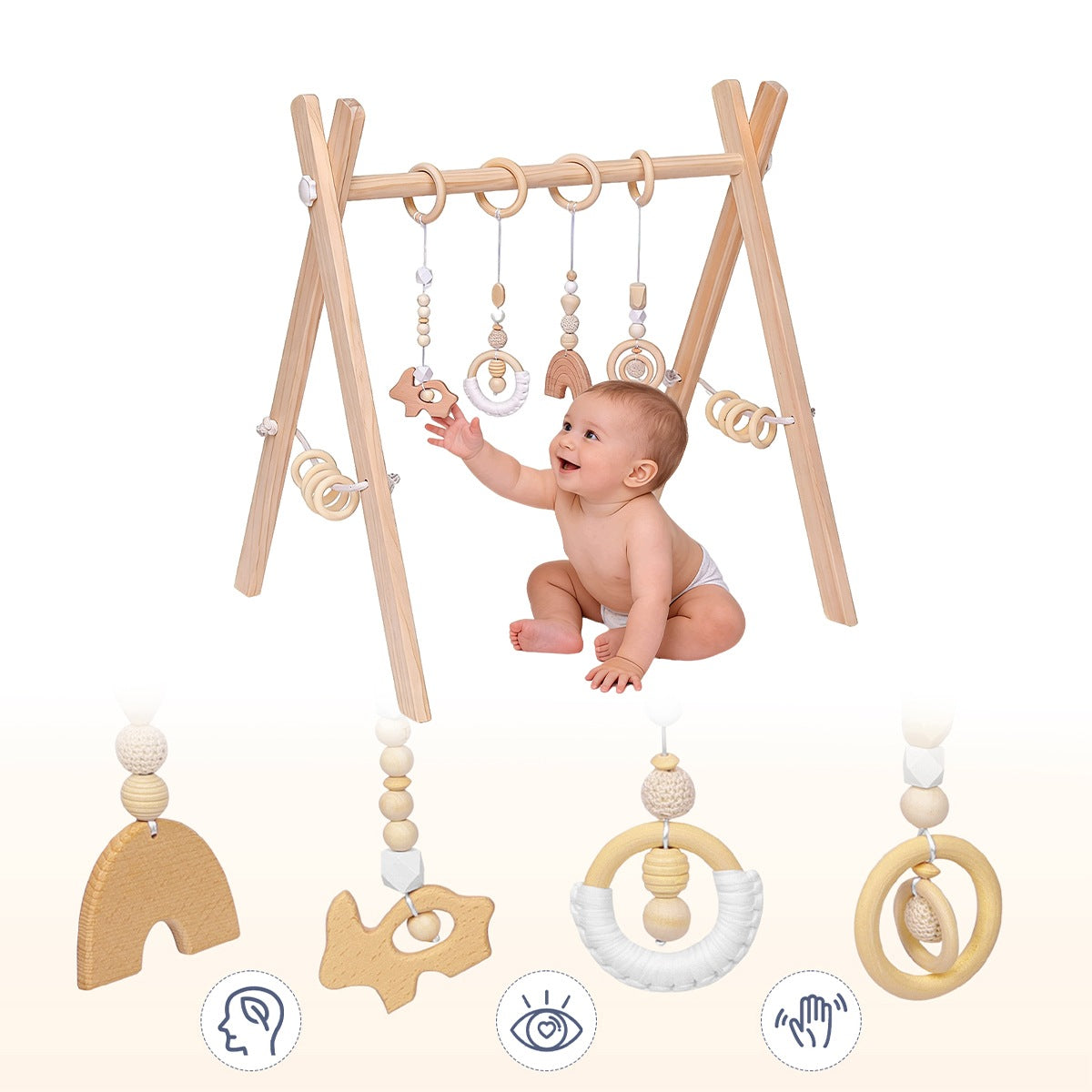 EDUCATIONAL STAND WOODEN BEECH BABY GYM CHILDREN BABIES Packaging status original