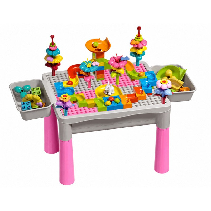 EDUCATIONAL TABLE CREATIVE 6IN1 HIGH CHAIR BLOCKS 137 EL. FOR GIRLS Manufacturer code Tablica 6w1-022