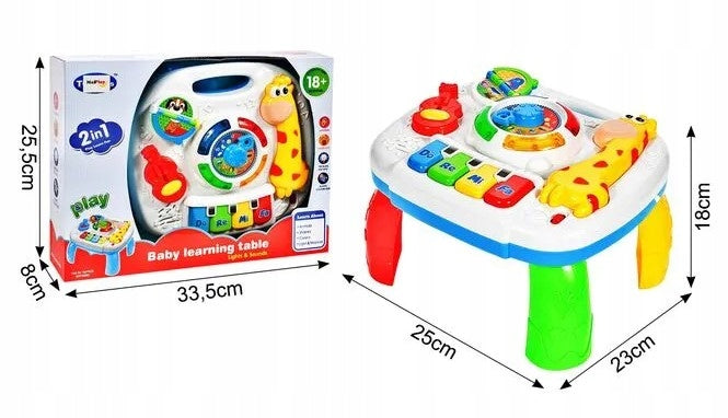 EDUCATIONAL TABLE INTERACTIVE MUSIC PANEL 2in1 PIANO FOR CHILDREN +18 m Color blue