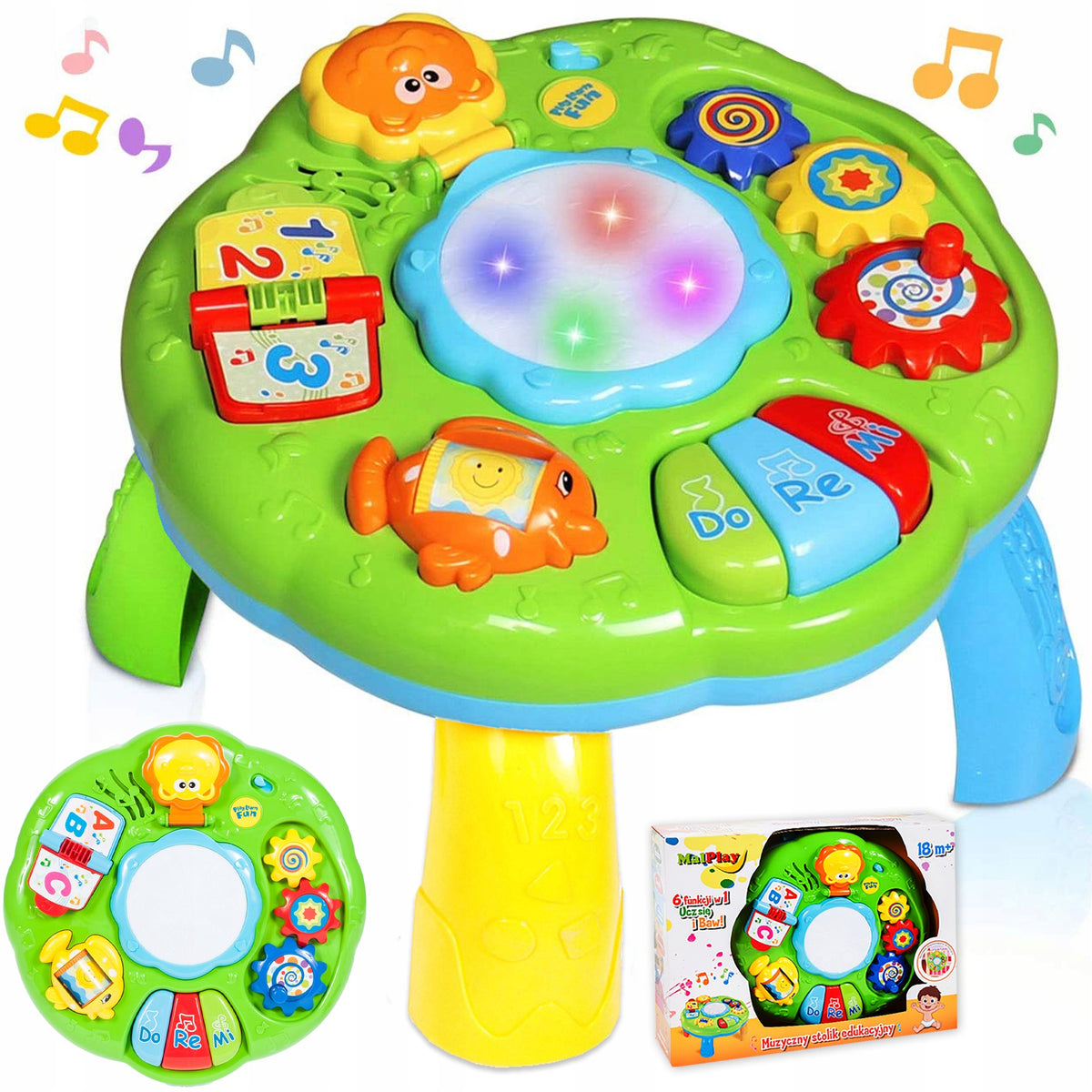 EDUCATIONAL TABLE INTERACTIVE MUSIC PANEL DRUM PIANO GEARS