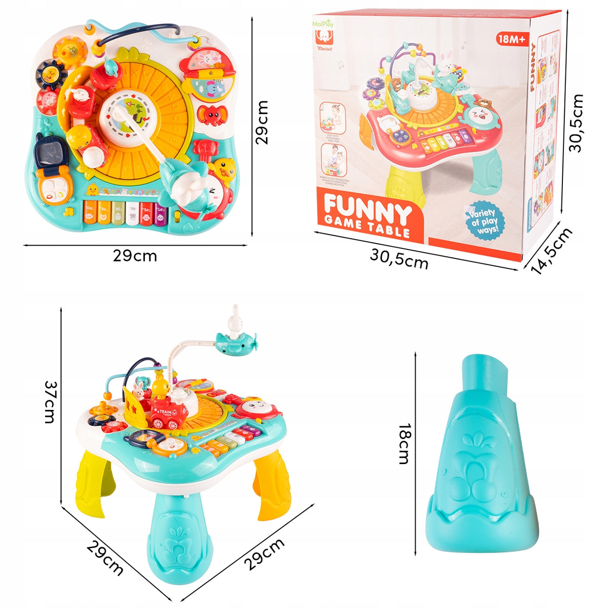 EDUCATIONAL TABLE INTERACTIVE MUSIC PANEL PIANO 2IN1 FOR CHILDREN Packaging status original