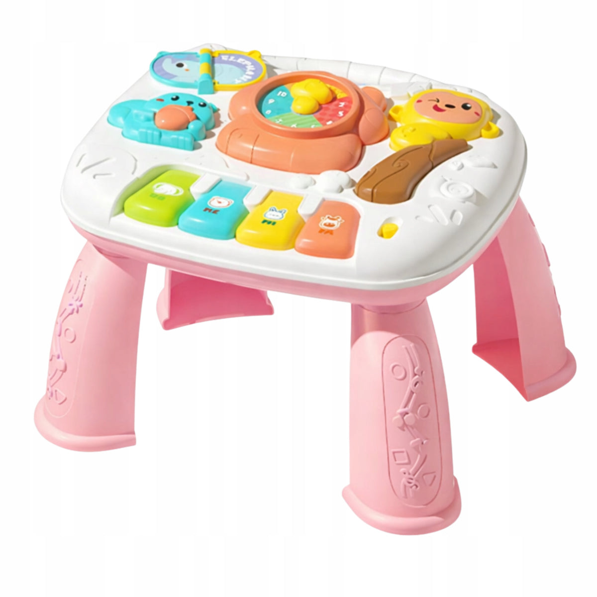 EDUCATIONAL TABLE INTERACTIVE PIANO SOUNDS CLOCK PANEL TABLES LEARNING Packaging status original