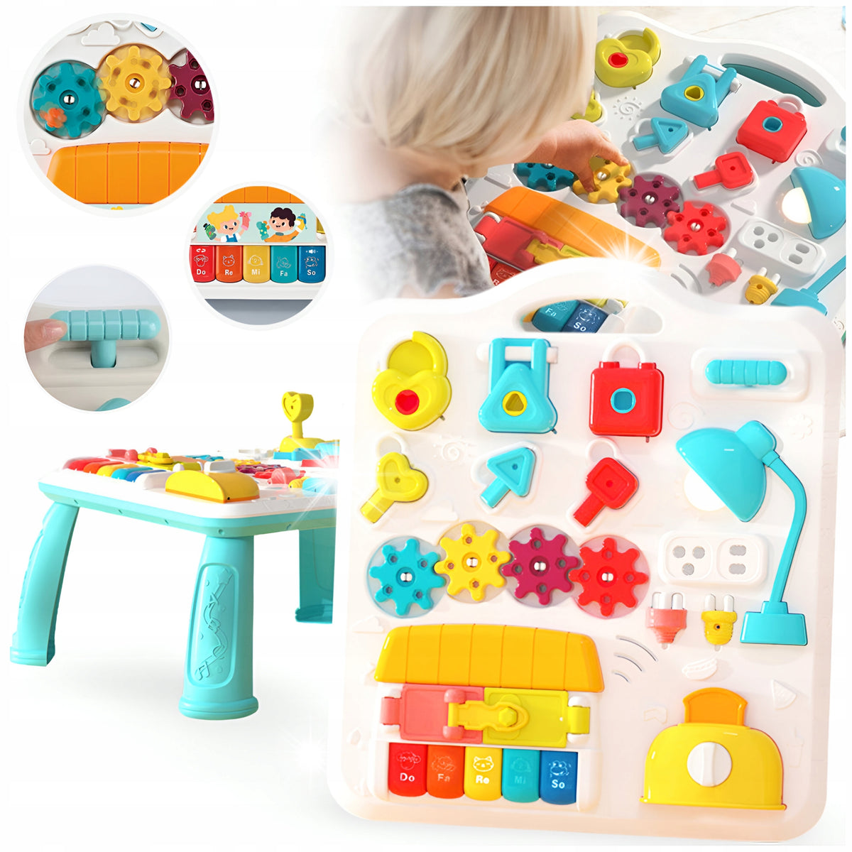 EDUCATIONAL TABLE INTERACTIVE SENSORY BOARD MANIPULATIVE GIFT