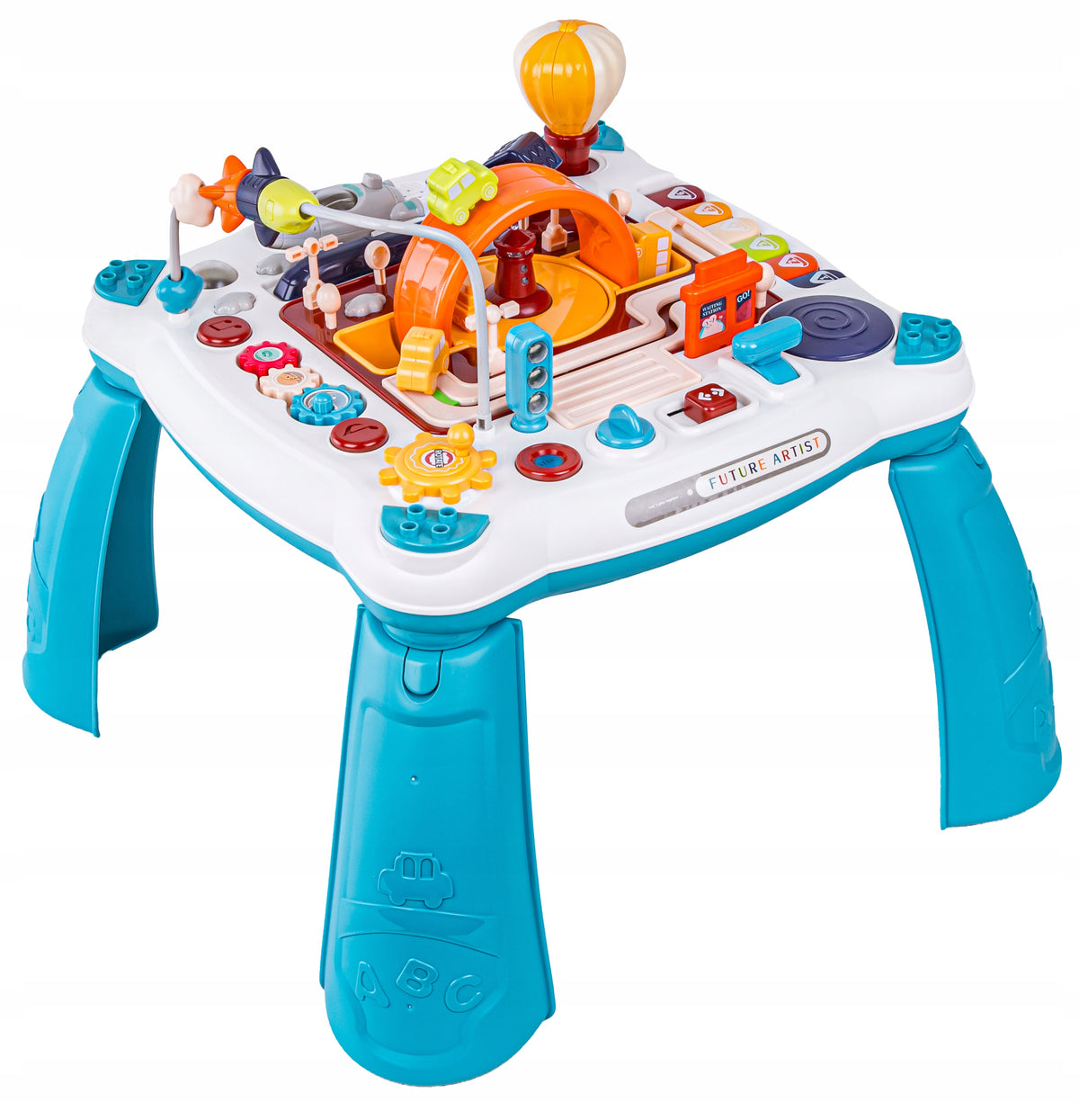 EDUCATIONAL TABLE for children 2in1 VEHICLES PIANO Rocket MELODIES LIGHT Color blue
