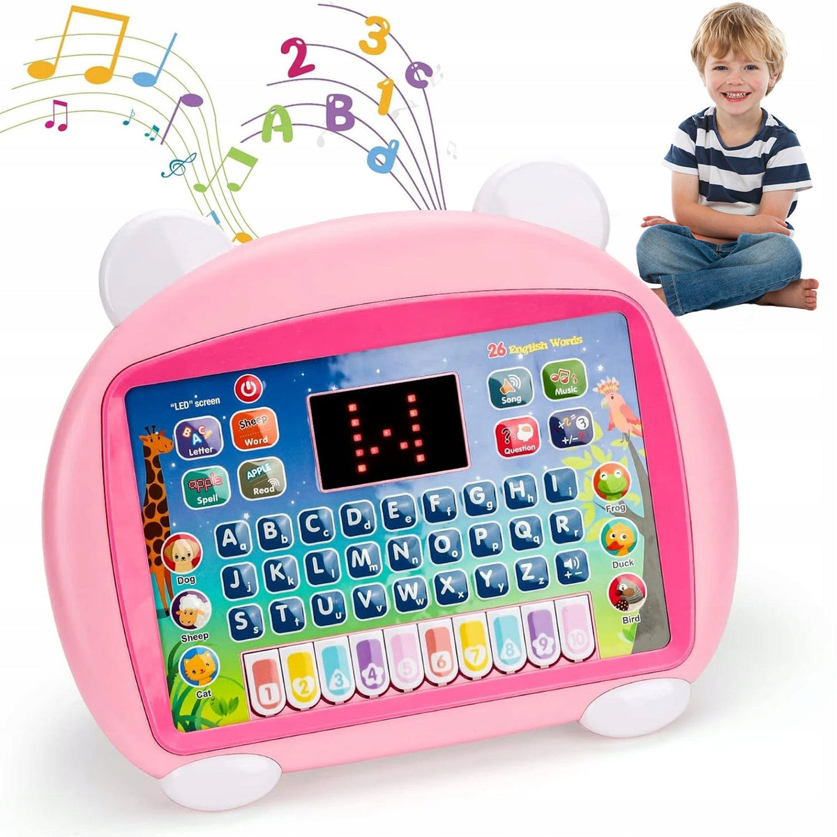 EDUCATIONAL TABLET FOR CHILDREN 1-6 YEARS PINK DEVELOPMENT OF THINKING AND CREATIVITY