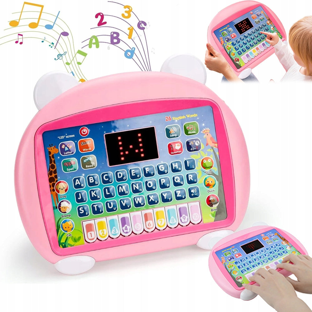 EDUCATIONAL TABLET LED PIANO ALPHABET ANIMALS TEACHES ENGLISH