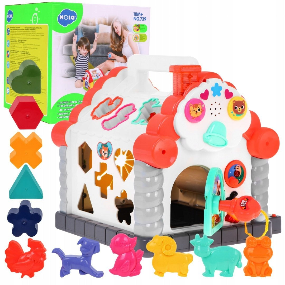 EDUCATIONAL TOY CUBE INTERACTIVE HOUSE PLAYING PIANO SORTER