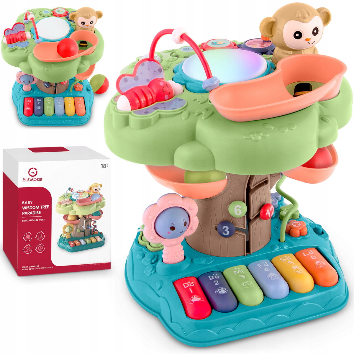 EDUCATIONAL TOY INTERACTIVE SORTER MUSIC LED PIANO GIFT RICOKIDS