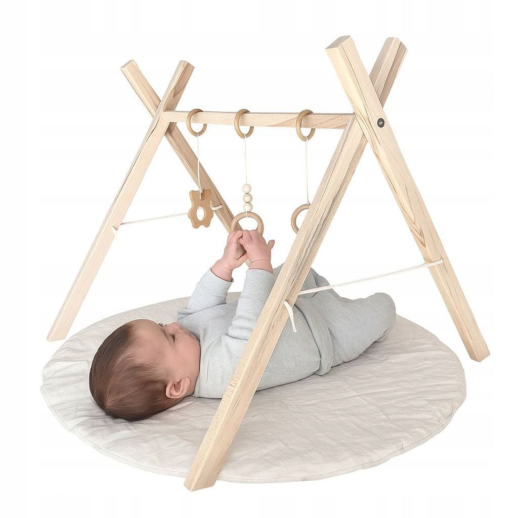 EDUCATIONAL WOODEN STAND GYMNASTIC BEECH BABY GYM BABIES CHILDREN *