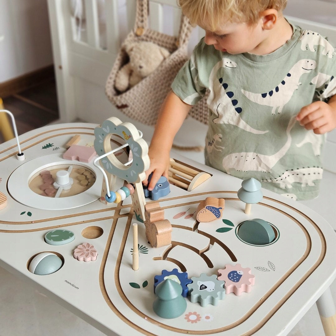 EDUCATIONAL WOODEN TABLE LARGE XXL 10IN1 WITH ANIMALS RAILWAY FOR CHILDREN Packaging status original