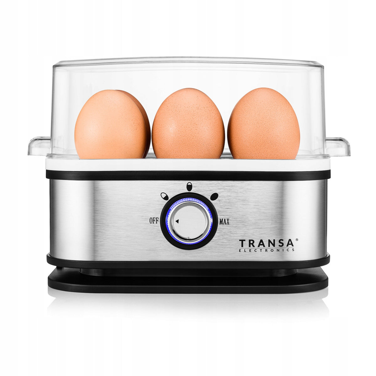 EGG COOKER 6 EGGS 3 HARDNESS LEVELS 210 IN STRONG EFFICIENT PREMIUM SILVER Manufacturer code KUCHENNY SOLIDNY TRWAŁY