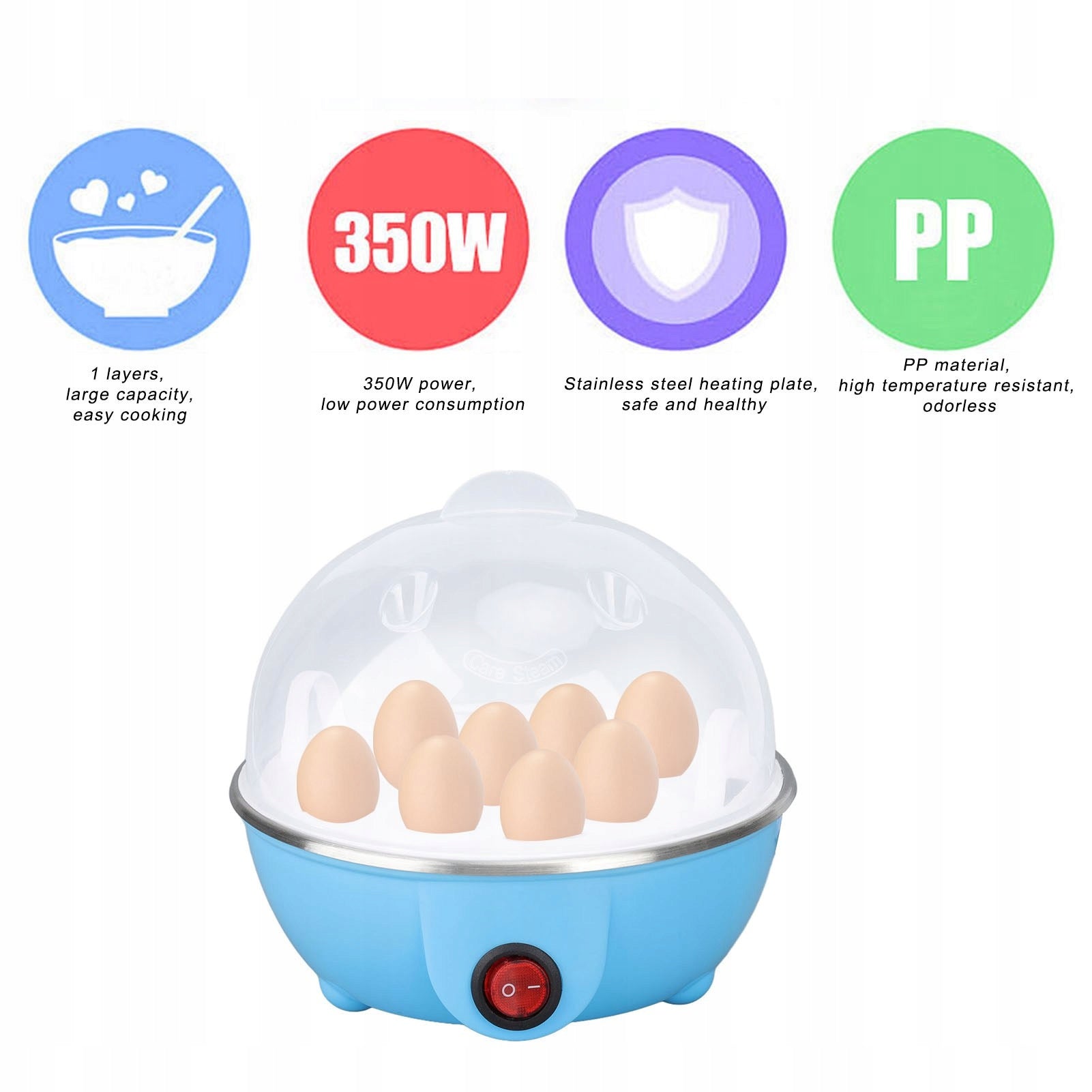 EGG COOKER 7 EGGS HARDNESS LEVEL ADJUSTMENT AUTOMATIC Brand no brand