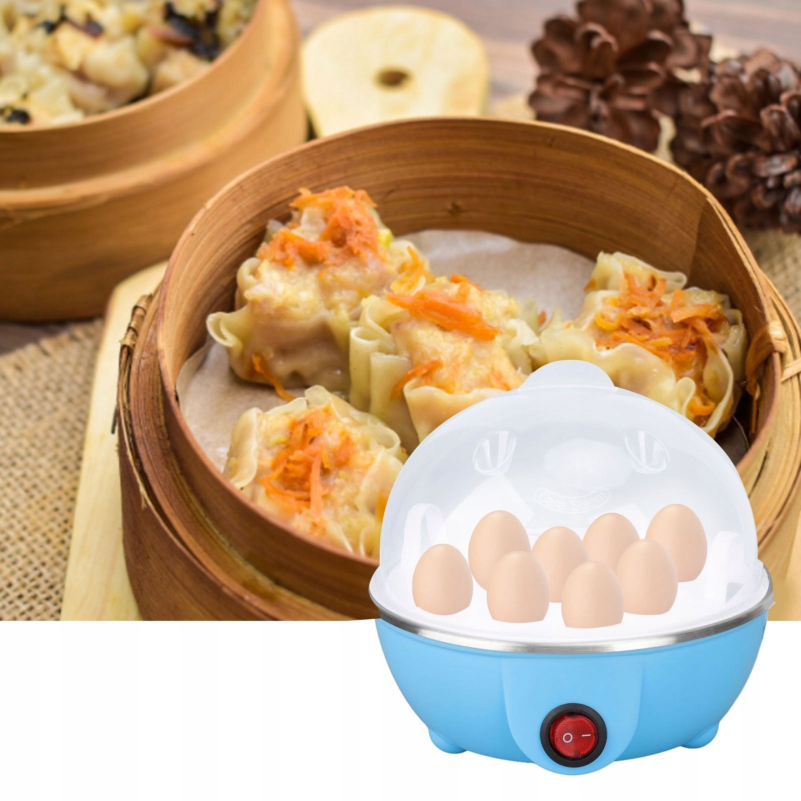 EGG COOKER 7 EGGS HARDNESS LEVEL ADJUSTMENT AUTOMATIC Packaging status original
