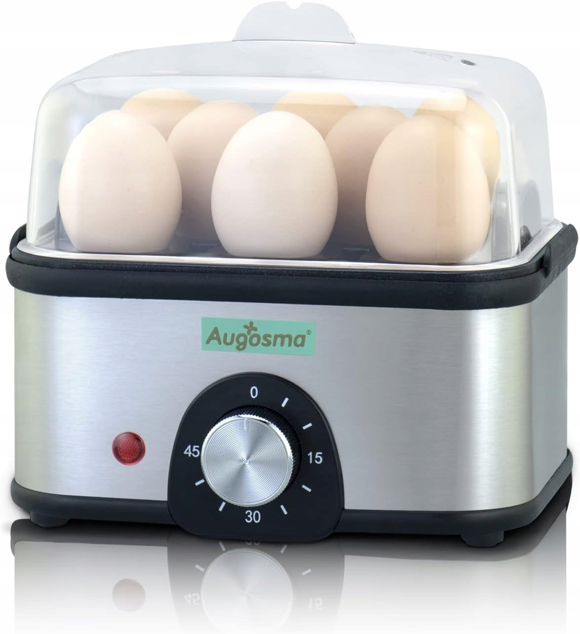 EGG COOKER 8 EGGS STAINLESS STEEL AUTOMATIC HARDNESS ADJUSTMENT