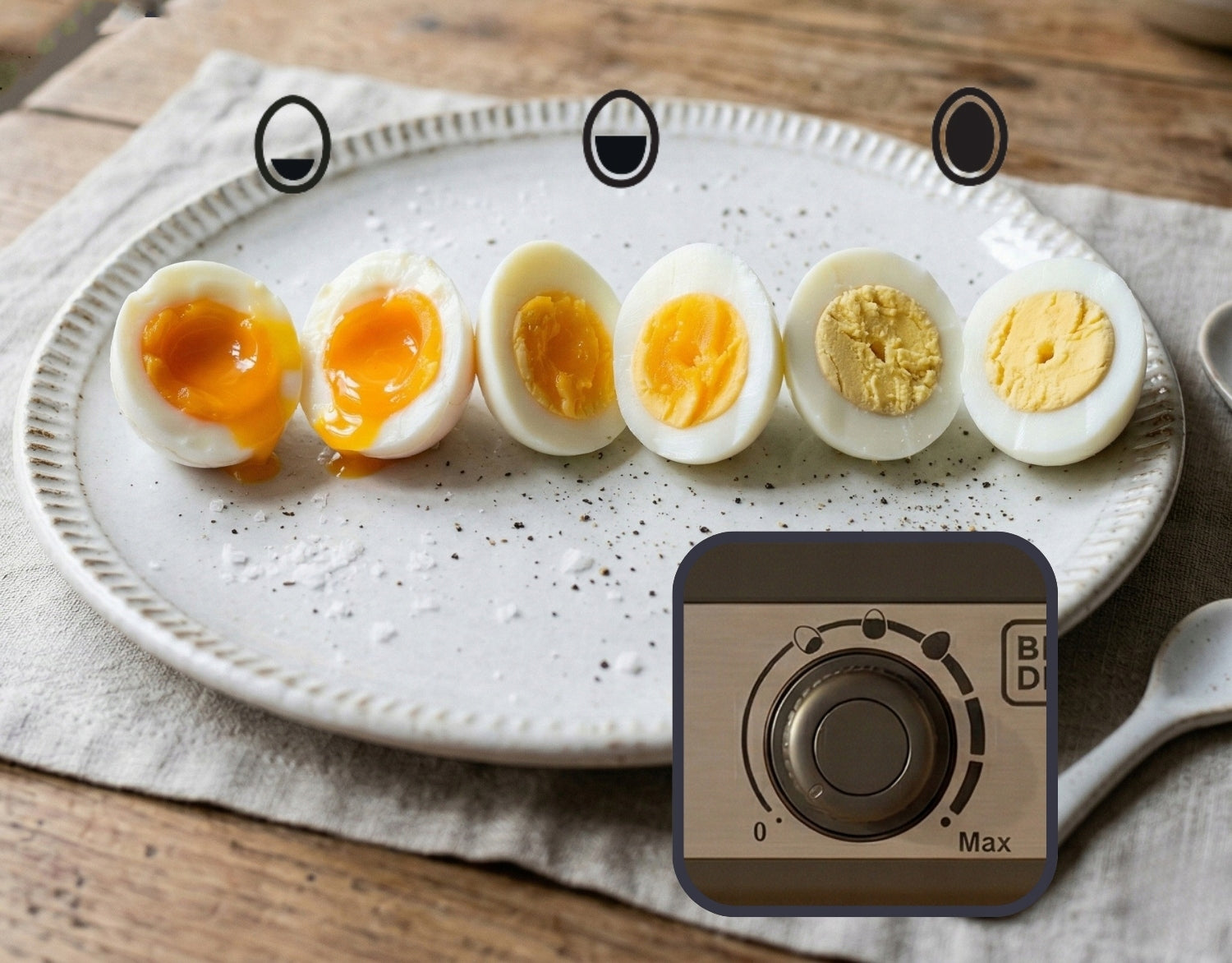 EGG COOKER FOR 6 EGGS EGG COOKER TIMER 400W B&D Manufacturer code Urządzenie do gotowania jajek na miękko 6 szt