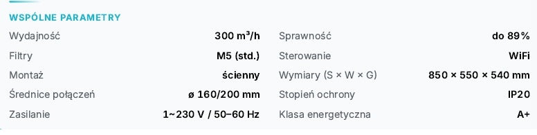 EKKOAIR HOUSE 300 Recuperator 300 m³/h WiFi without heat Uni 403-COVEVDS0179 Manufacturer code 403-COVEVDS0179