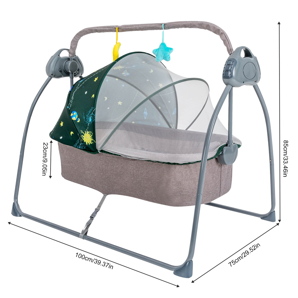 ELECTRIC BABY ROCKER CRIB WITH REMOTE CONTROL, MUSIC AND 3W TIMER Manufacturer code 26101912