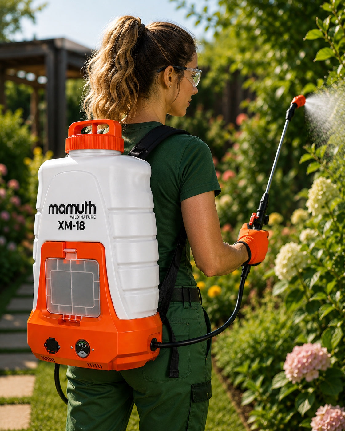ELECTRIC BACKPACK SPRAYER CORDLESS GARDEN 18L XM-18 MAMUTH Batteries included no