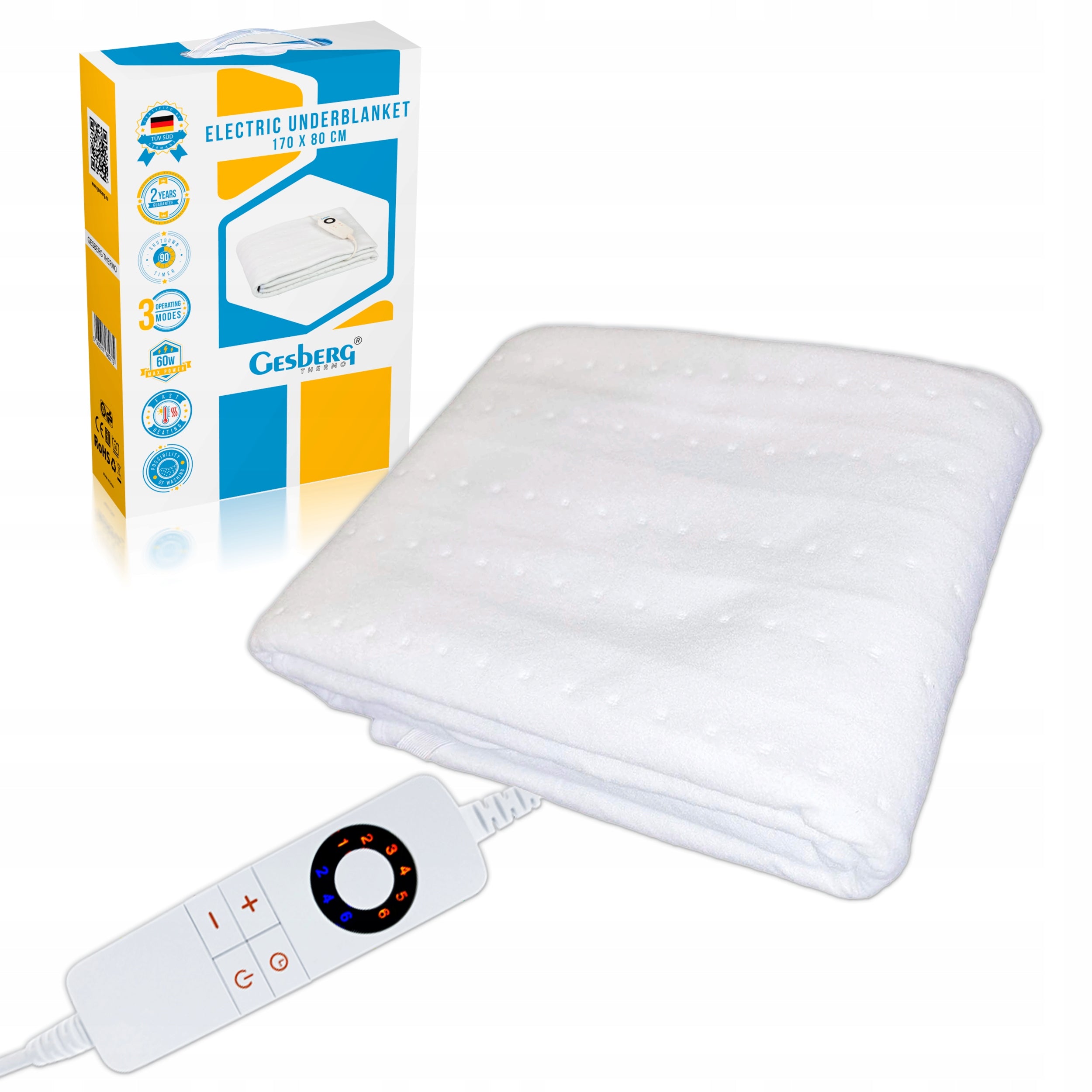 ELECTRIC BLANKET LARGE 170x80 HEATING MAT /SHEET PILOT 100W GESBERG