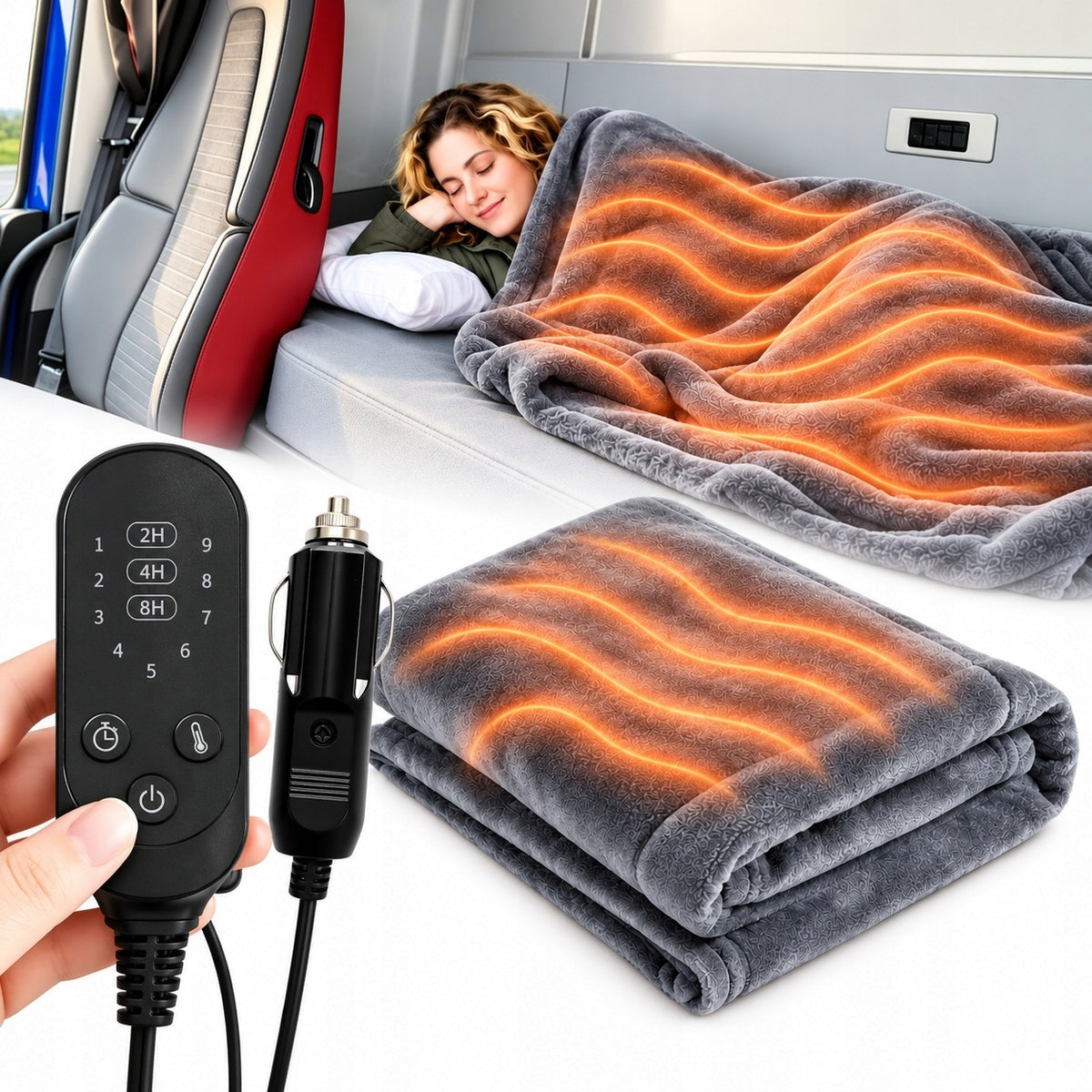 ELECTRIC BLANKET LARGE SOFT HEATING MAT REMOTE CONTROL TIMER ADJUSTMENT WARM 45W