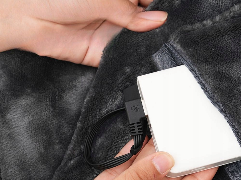 ELECTRIC BLANKET USB LARGE 140x70 cm SWEATSHIRT WARM 3 MODES 7 HEATING ZONES Packaging status original