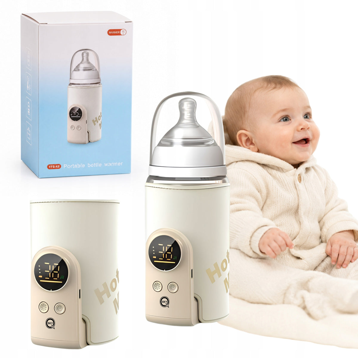 ELECTRIC BOTTLE WARMER PORTABLE 8000mAH 5 TEMPERATURE LCD Manufacturer code EDJ G10