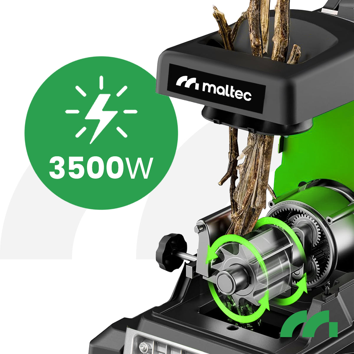 ELECTRIC BRANCH SHREDDER SELF-PRIMING CYLINDRICAL CHIPPER 44MM 3500W Manufacturer code Rozdrabniacz do Gałęzi 111718