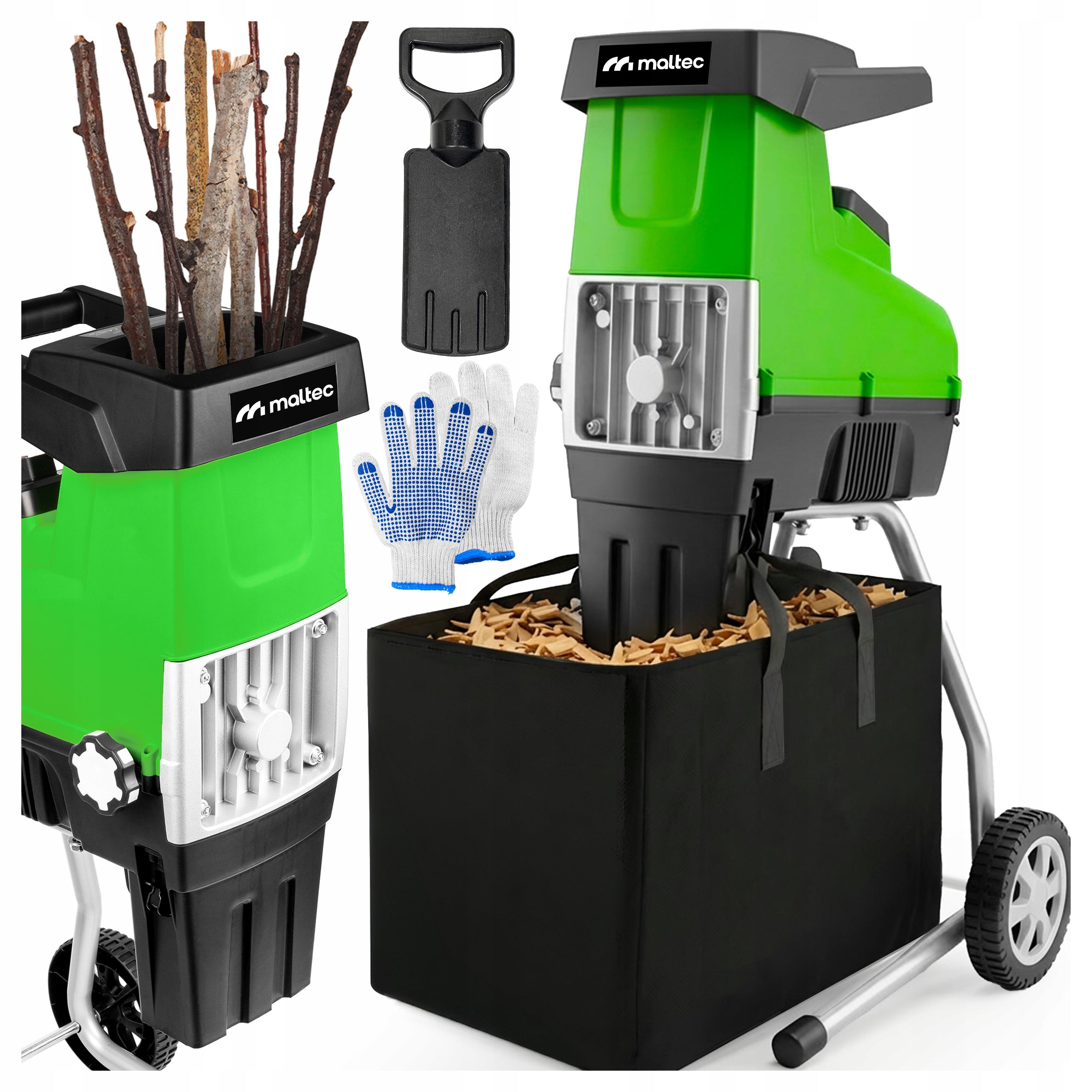ELECTRIC BRANCH SHREDDER SELF-PRIMING CYLINDRICAL CHIPPER 44MM 3500W